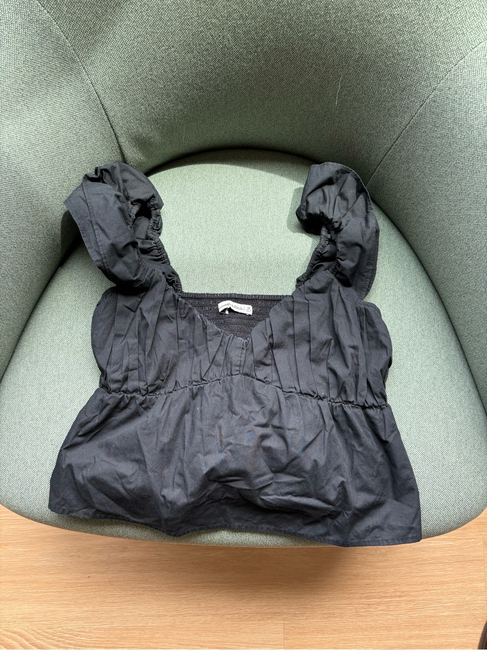 Abercrombie & Fitch Black Puff Sleeve Top